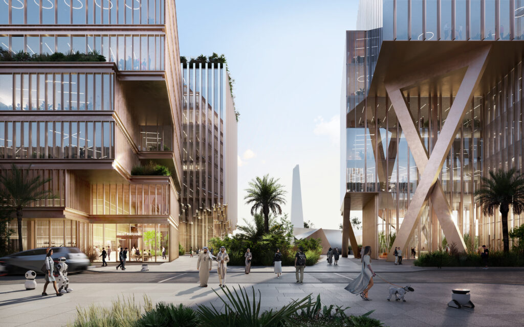 District 11 in Sharjah, UAE. Exterior render. Image Courtesy of HWKN