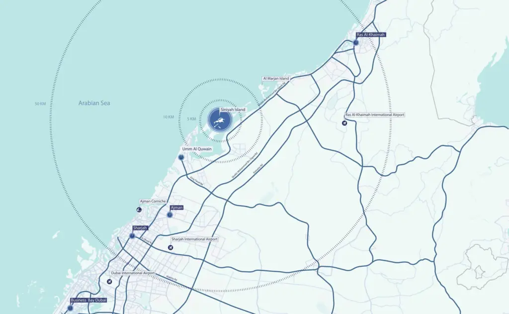Sobha Siniya Island map