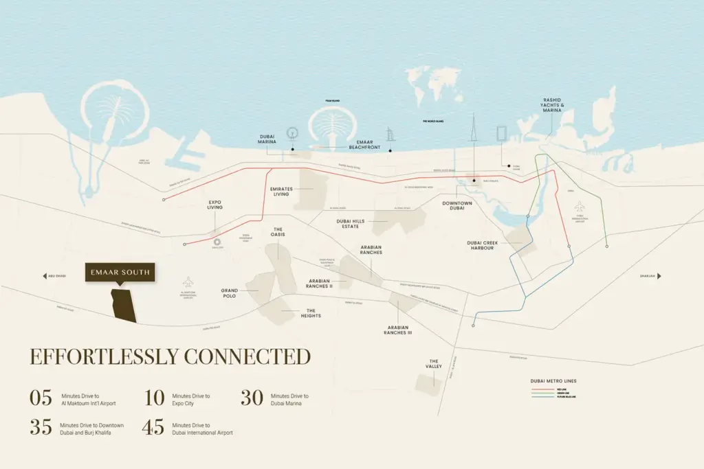 Golf Vale at Emaar South map