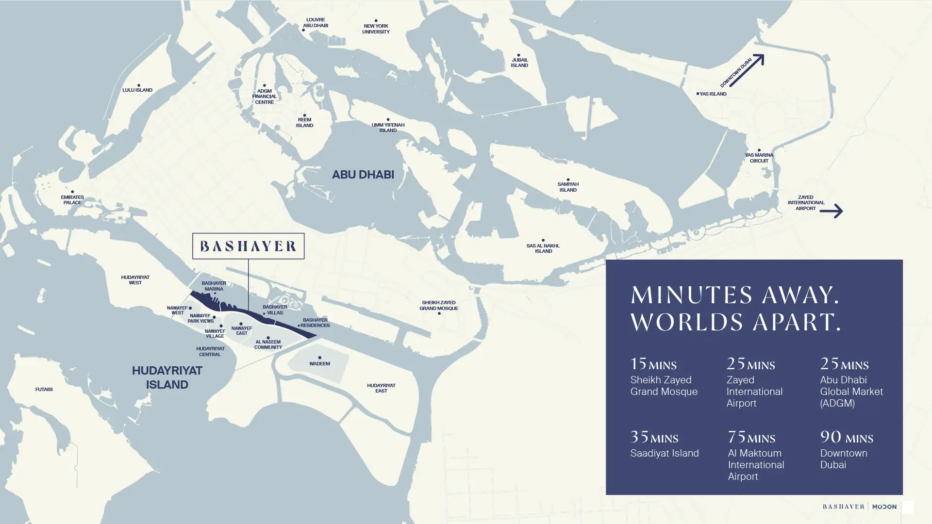 Bashayer Residences Phase 2 at Hudayriyat Island, Abu Dhabi – Modon Location Map