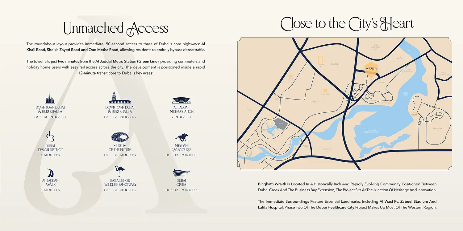 Binghatti Wraith by Binghatti Developers – Al Jaddaf, Dubai Location Map