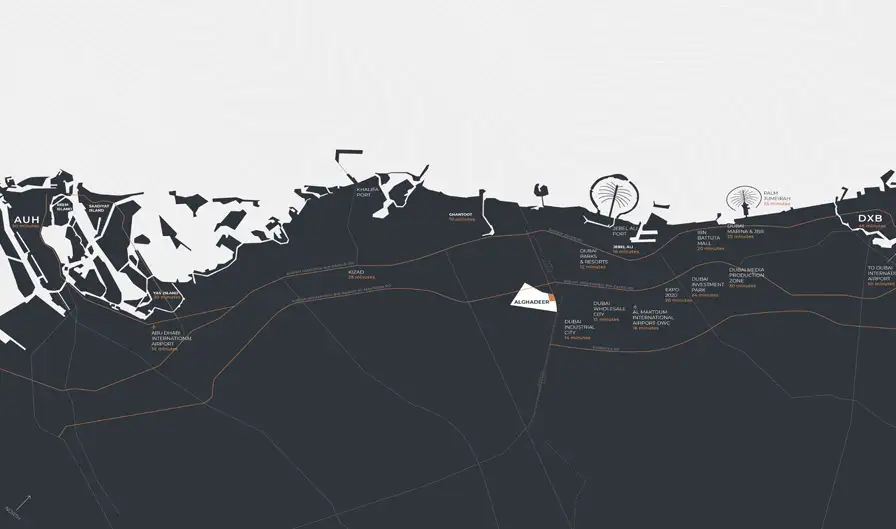 Al Ghadeer Phase 2 in Abu Dhabi – Aldar Properties Location Map
