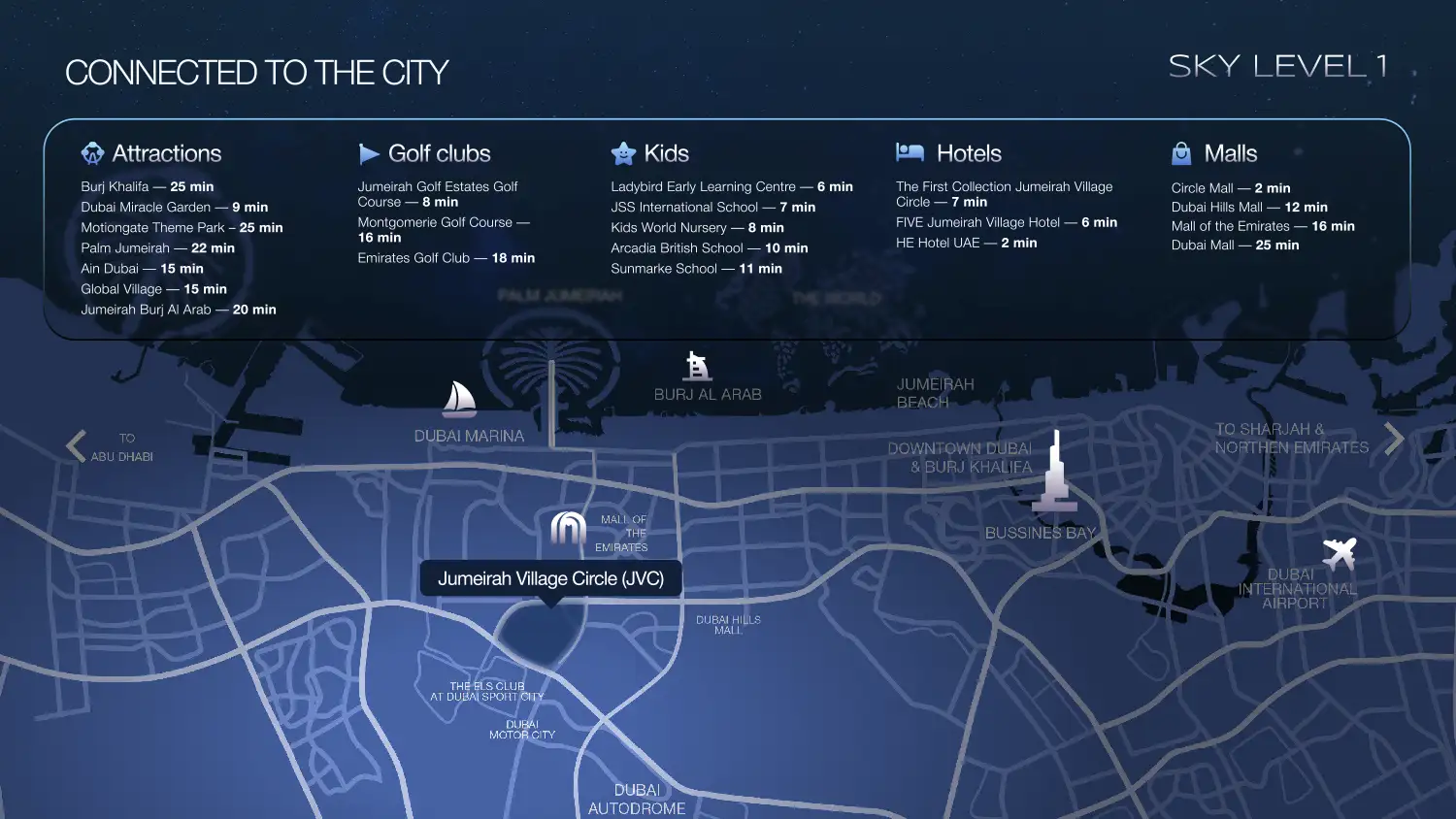 Sky Level 1 by Object 1 Development – JVC, Dubai Location Map