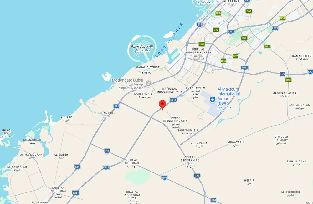 Al Haseen Residences 5 by Dugasta Properties – Dubai Industrial City, Dubai Location Map