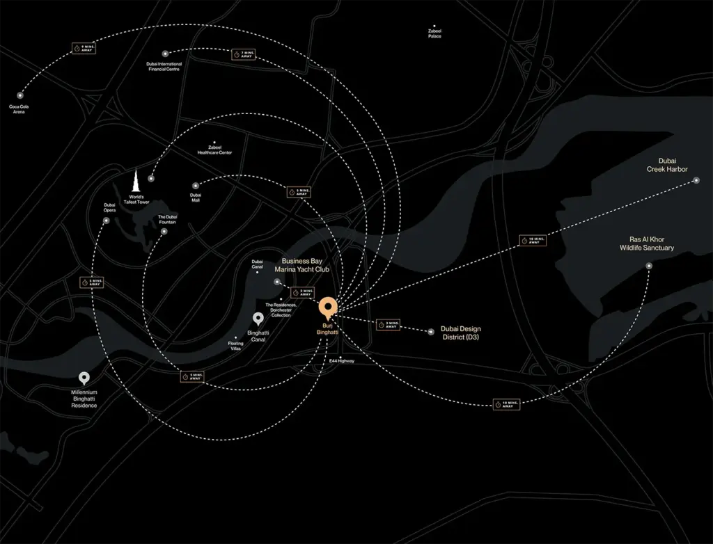 Business Bay, Dubai map