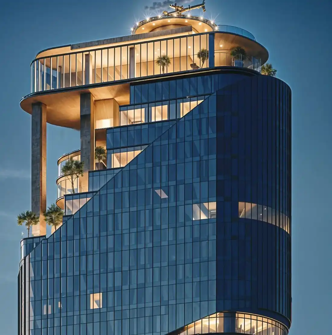 1970 Office Tower glass exterior with landscaped terraces by Al Habtoor, Sheikh Zayed Road
