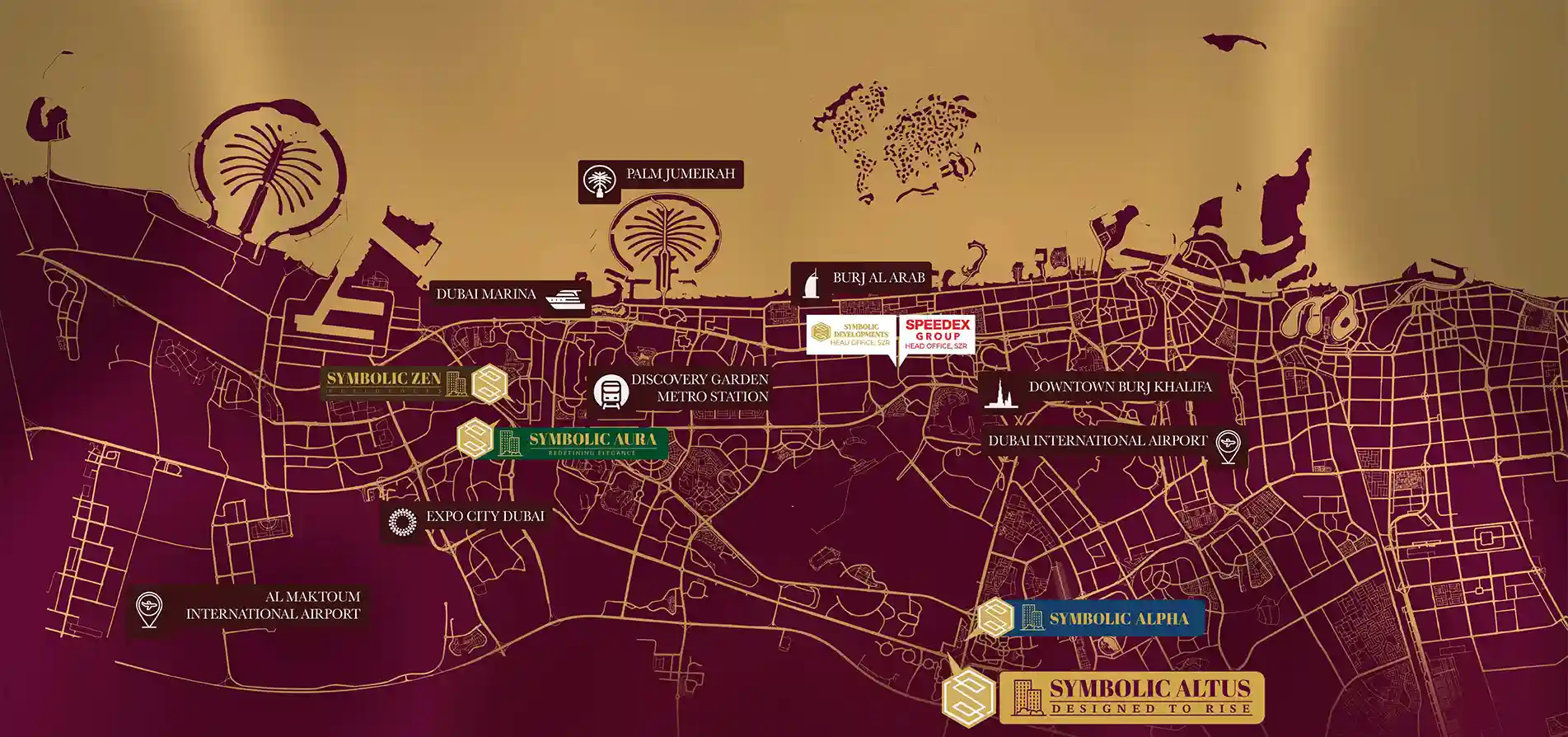 Symbolic Altus at Liwan, Dubailand by Symbolic Developments Location Map