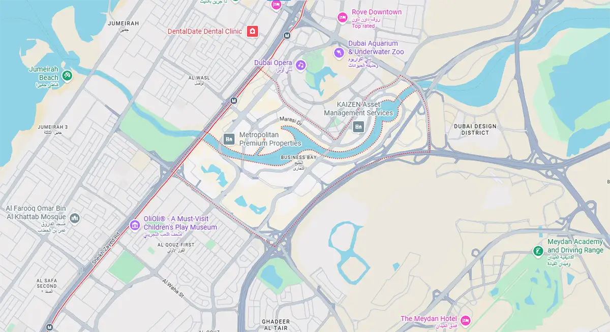 Berkeley Tower at Business Bay, Dubai by Ellington Properties Location Map