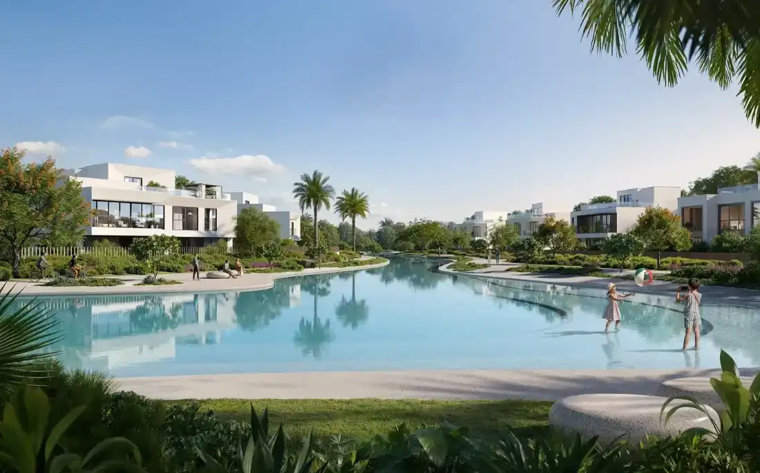 Swimmable lagoon beside Address Villas Tierra at The Oasis