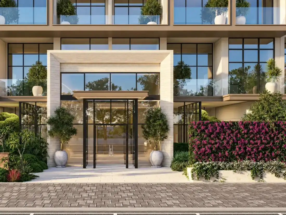 Celeste by Meraki main entrance with lush greenery