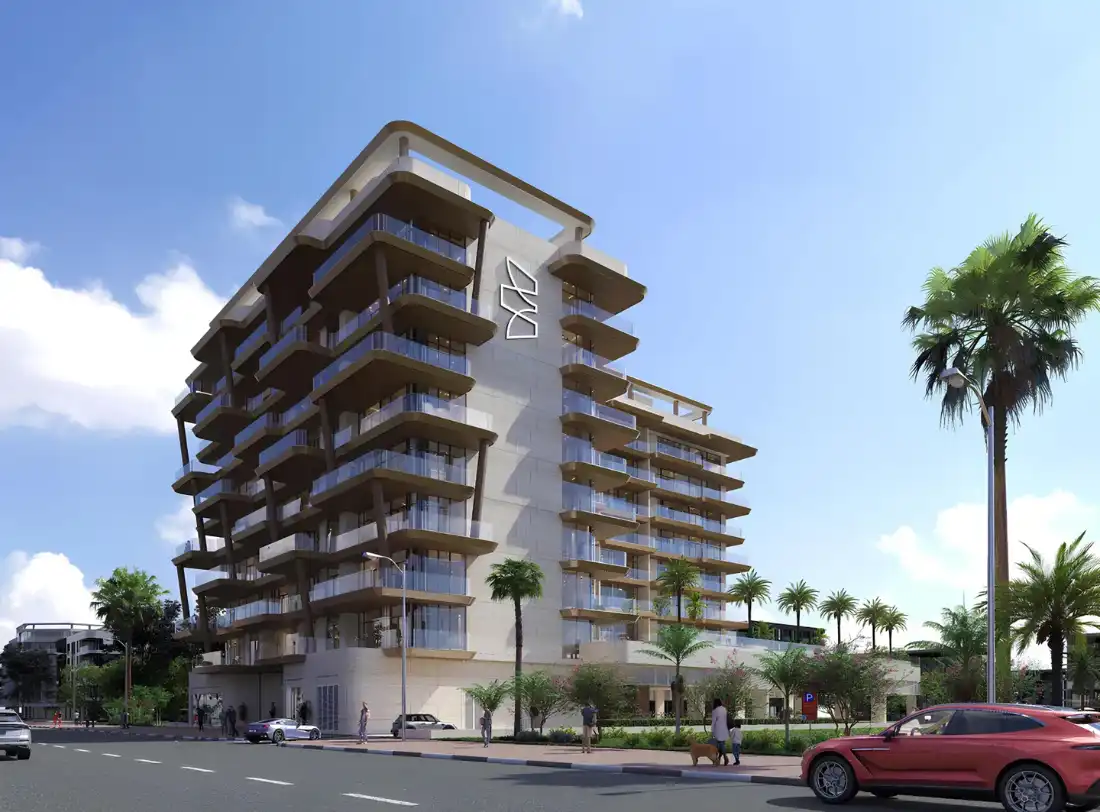 Elyra Residences by Enaam Properties in Dubai Silicon Oasis with wide rounded balconies