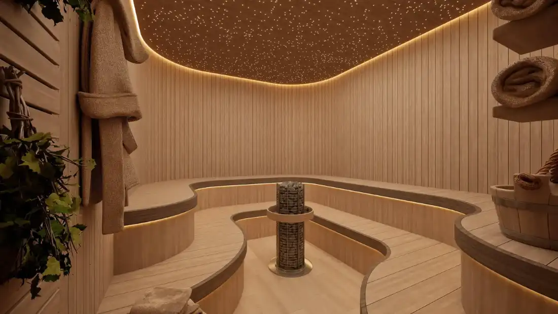 Elyra Residences sauna and wellness area