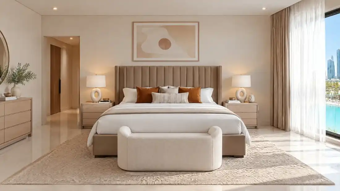 Époque apartment bedroom with natural light