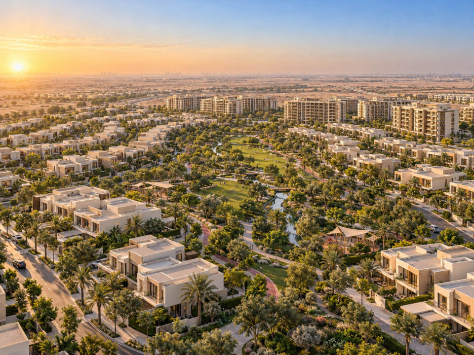 Greenwoods by Aldar aerial view, Dubai Silicon Oasis
