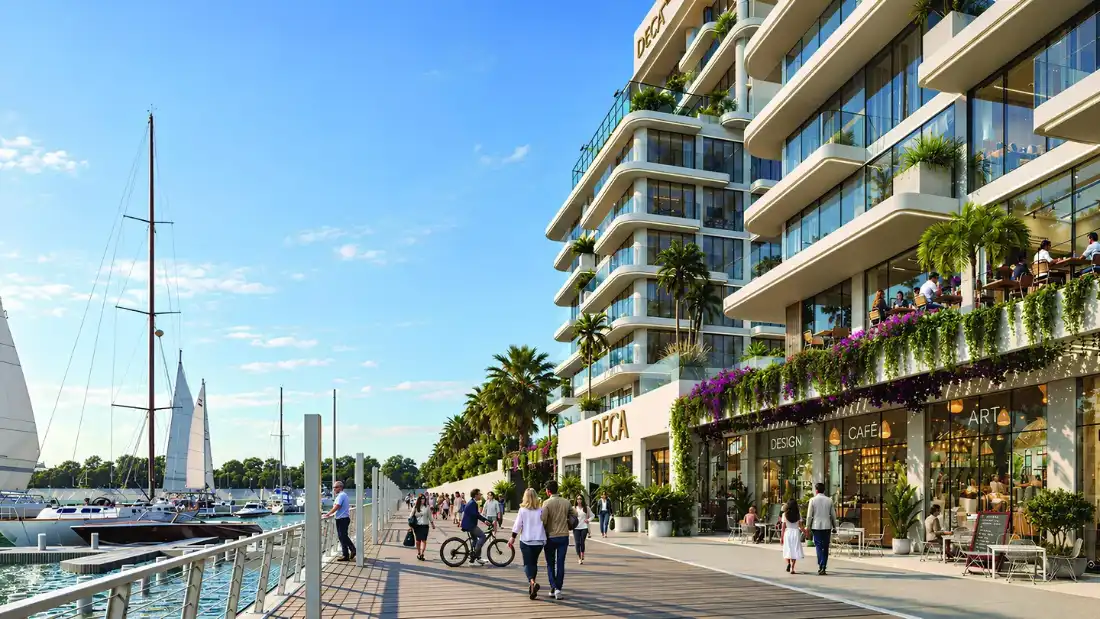 Lorévia Collection waterfront building by Deca Properties at Al Zorah, Ajman