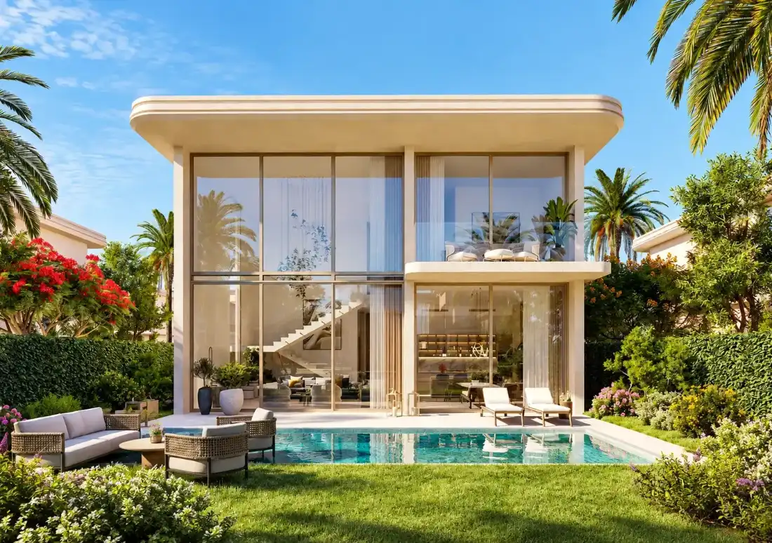 Manchester City Yas Residences Phase 2 villa with panoramic windows and private garden