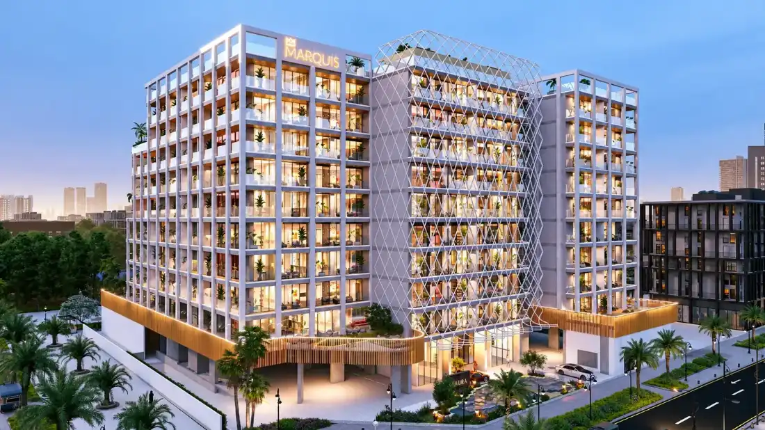 Marquis Aura residential building by Marquis Developers in Dubai South