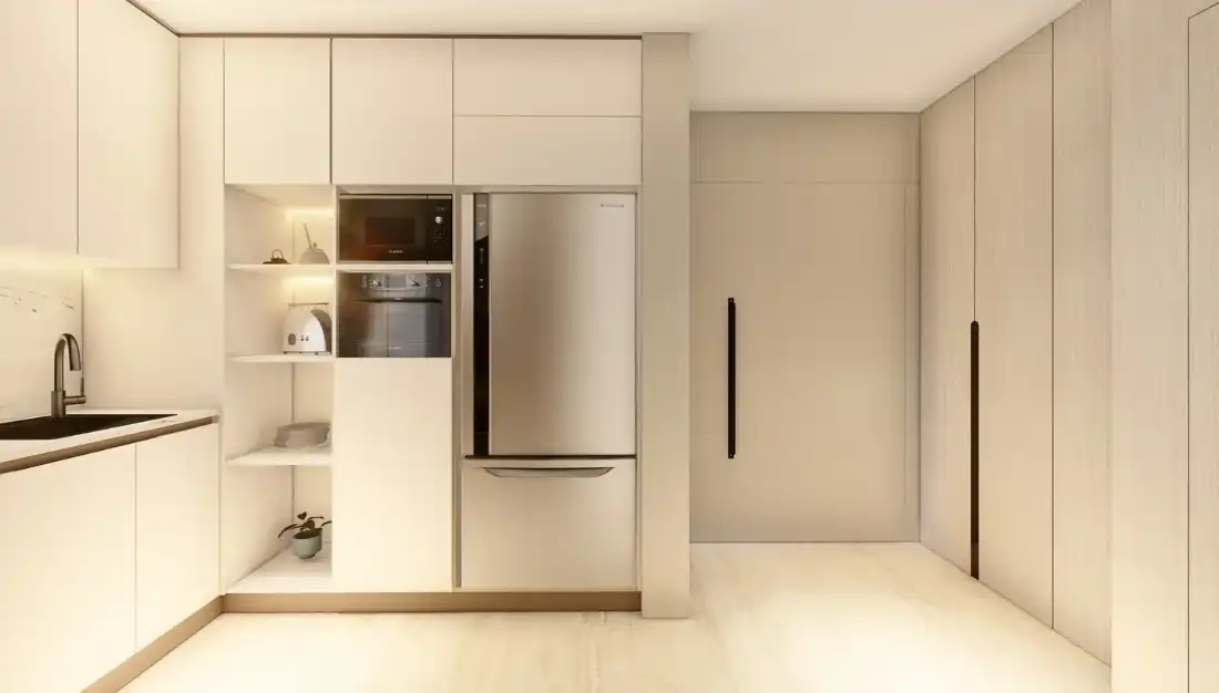 Merdan Residence apartment kitchen with built-in appliances