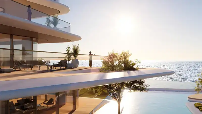 Meriva Shores by Ellington sea-view terrace and pool deck on Dubai Islands