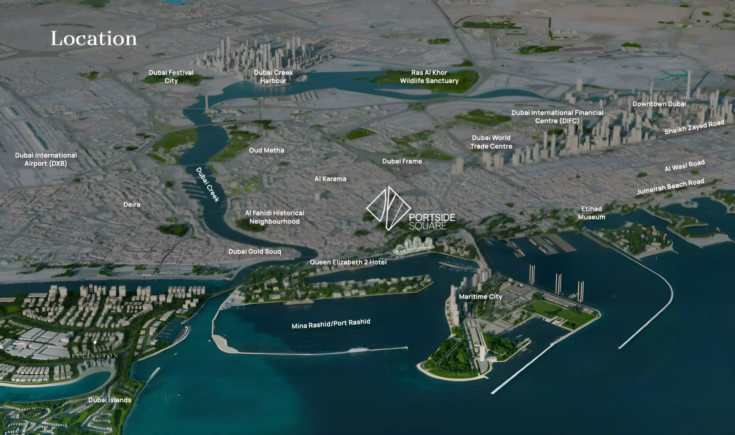 Portside Square at Mina Rashid, Dubai by Ellington Properties Location Map
