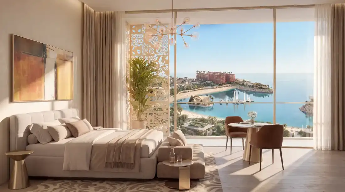Richmond Residences bedroom with views over Mira Coral Bay
