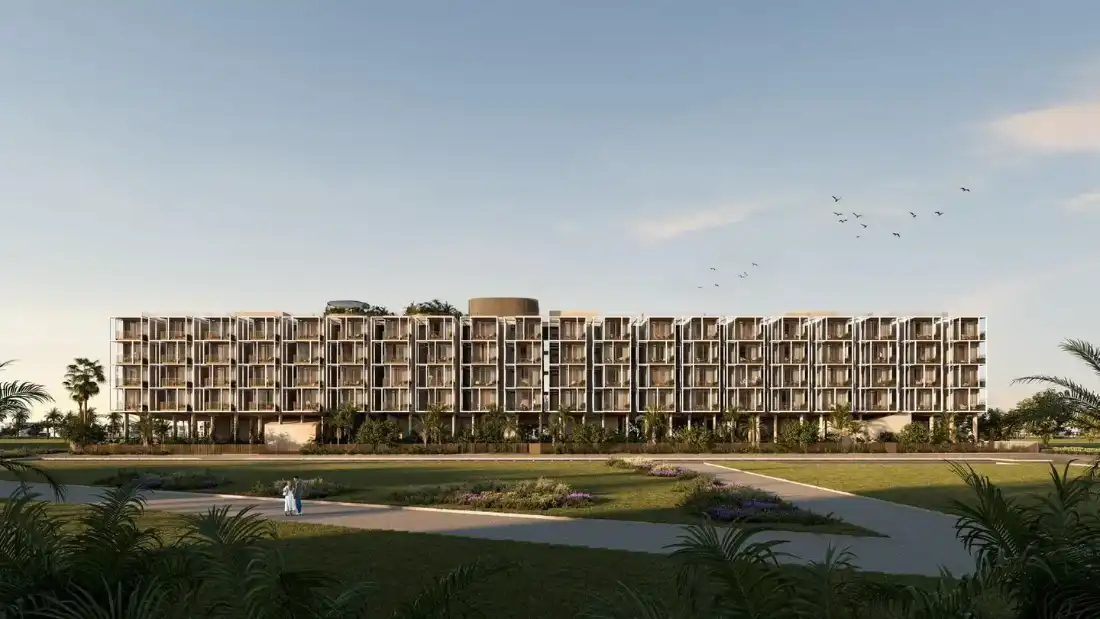 Tessera building beside open green space in Dubai South