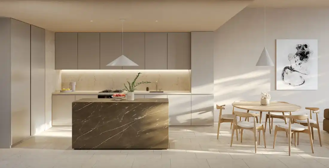 Tessera open-plan kitchen and dining area