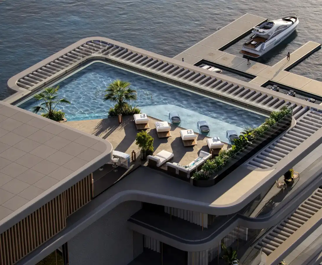 Rooftop Sky Deck pool at The Bay Interiors by Missoni