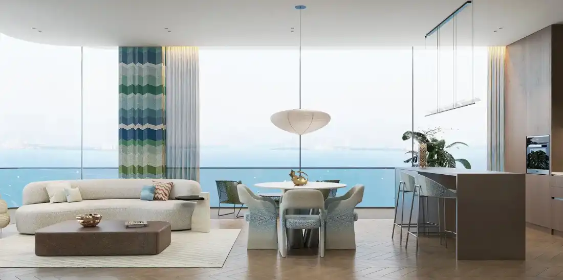 The Bay Interiors by Missoni open-plan living and dining area