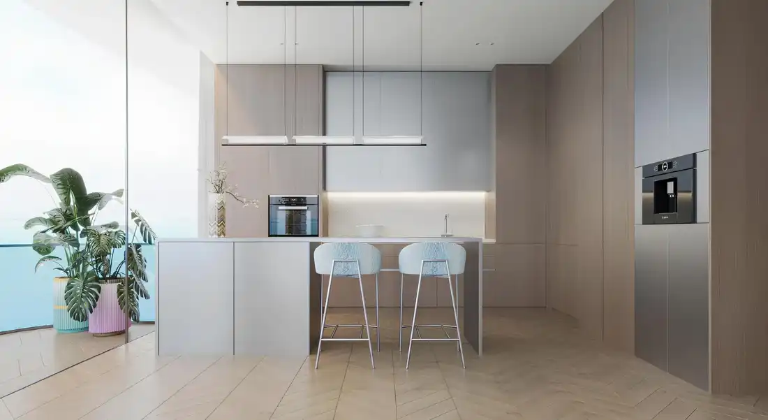 The Bay Interiors by Missoni kitchen with built-in appliances