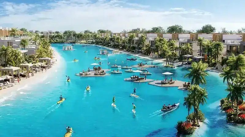 DAMAC Islands lagoon with beaches and water sports near The Tropics apartments