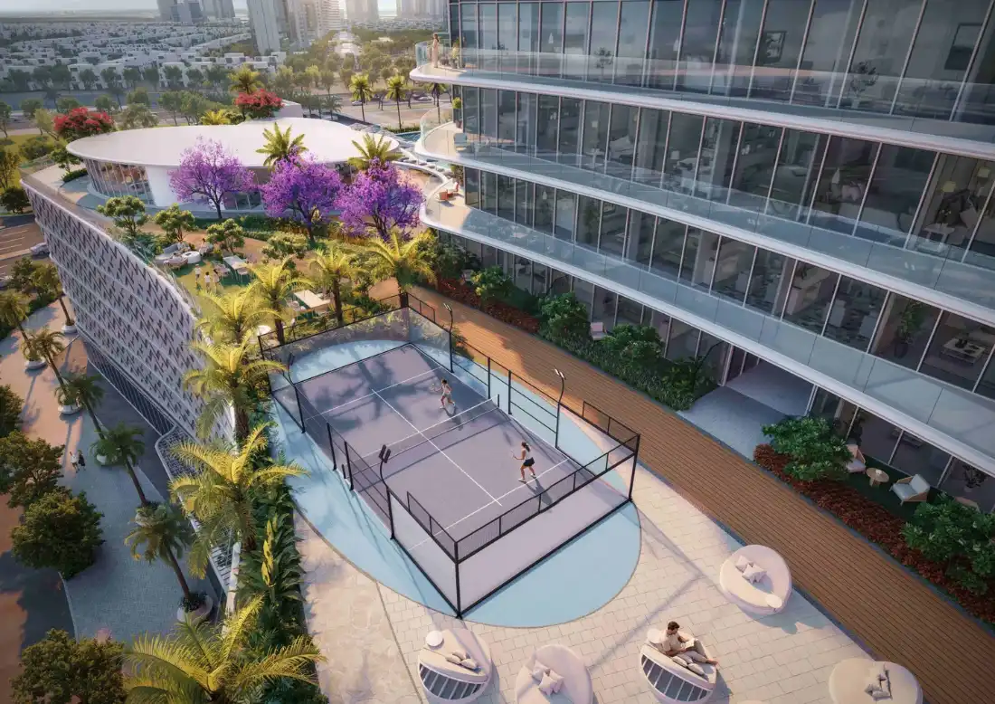 Waterfront by Missoni padel court and podium amenities