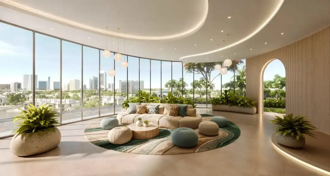 Waterfront by Missoni living room with sea and city views
